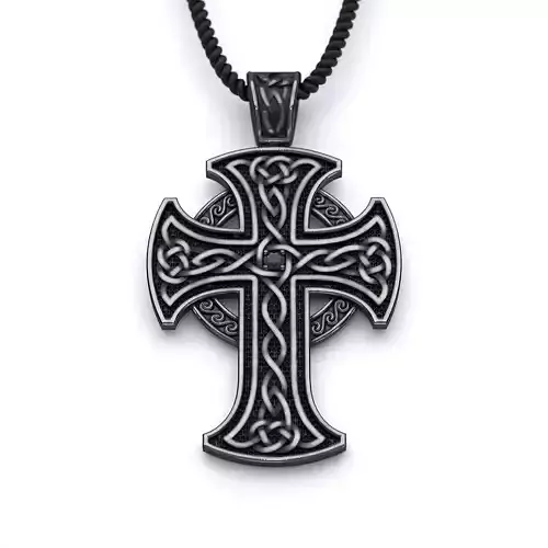 Celtic Cross Pendant with gemstone 011