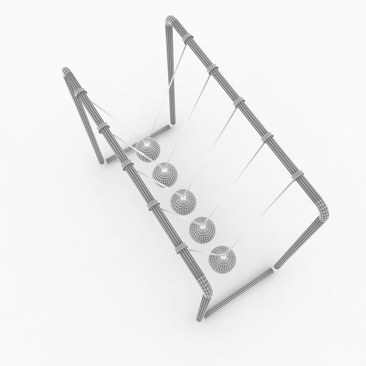 Newtons Cradle 3D model_4