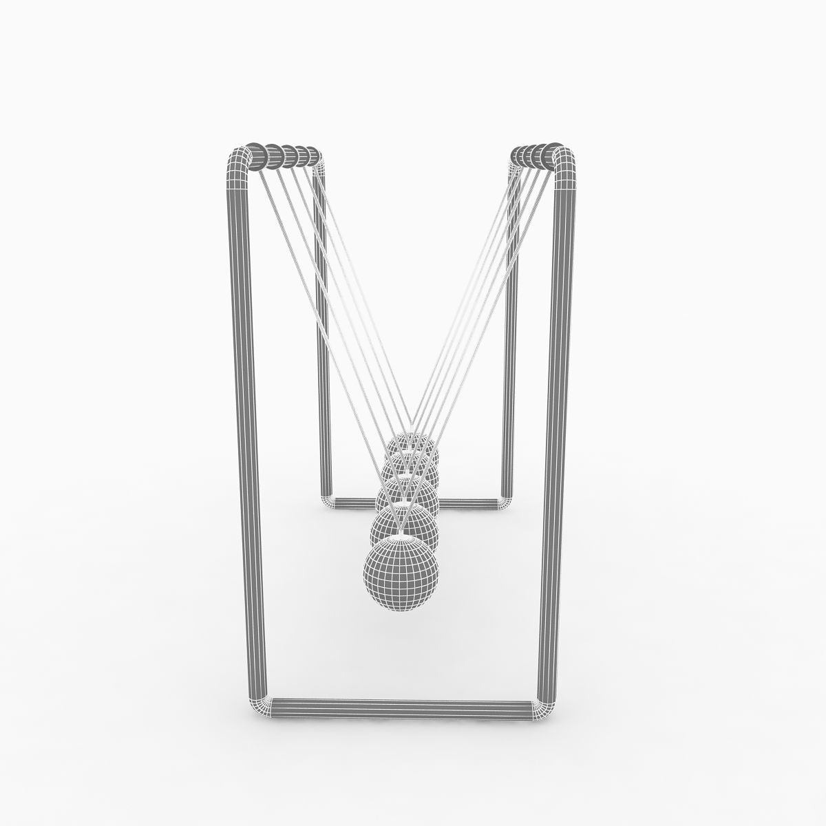 Newtons Cradle 3D model_5