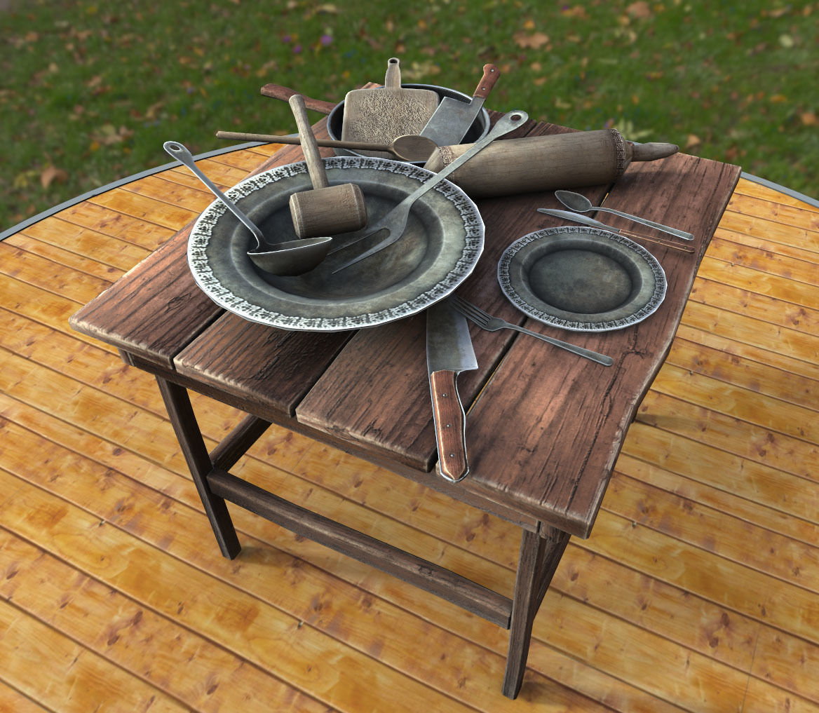 Kitchen Props Low-poly 3D model_16