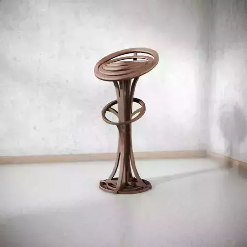 Modern Wooden Chair Low-poly 3D model