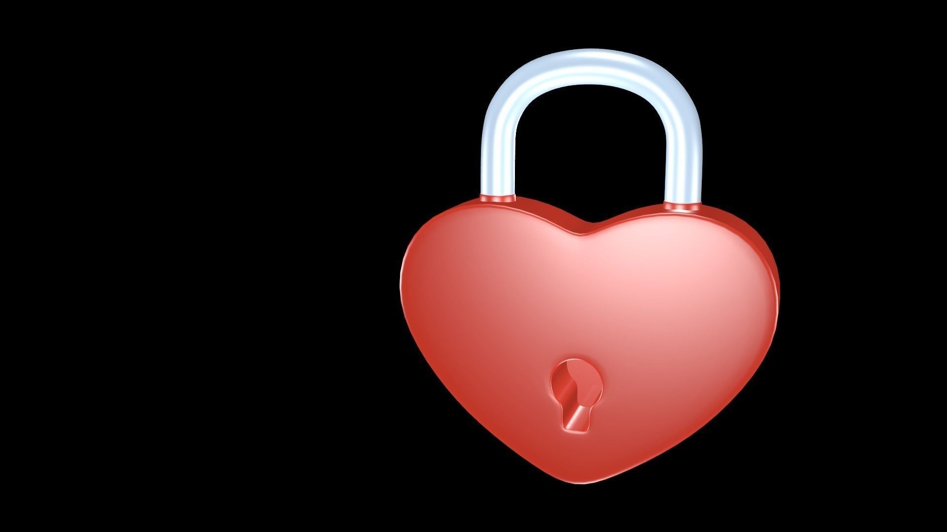 Lock heart 3D model_0