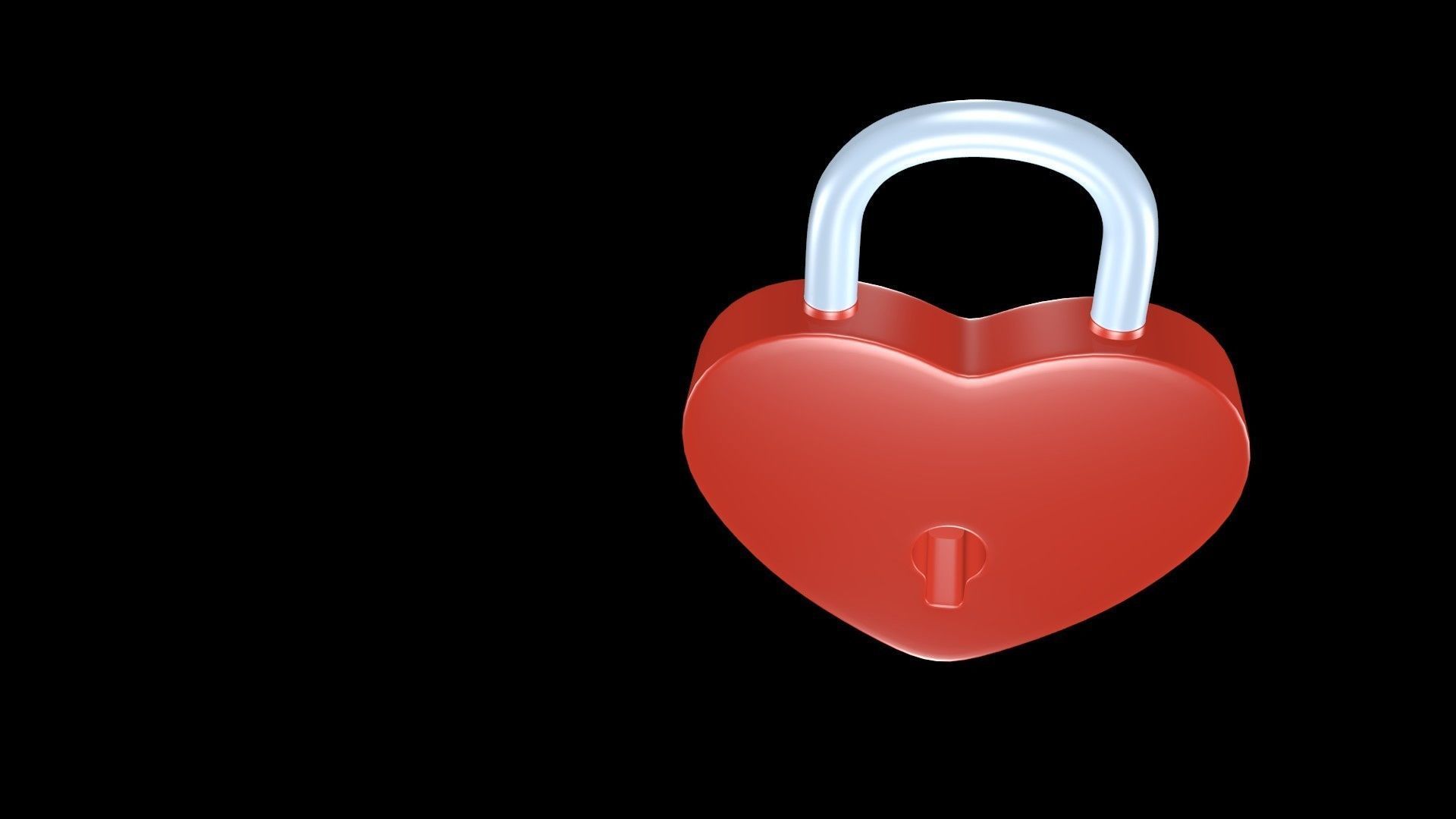 Lock heart 3D model_2