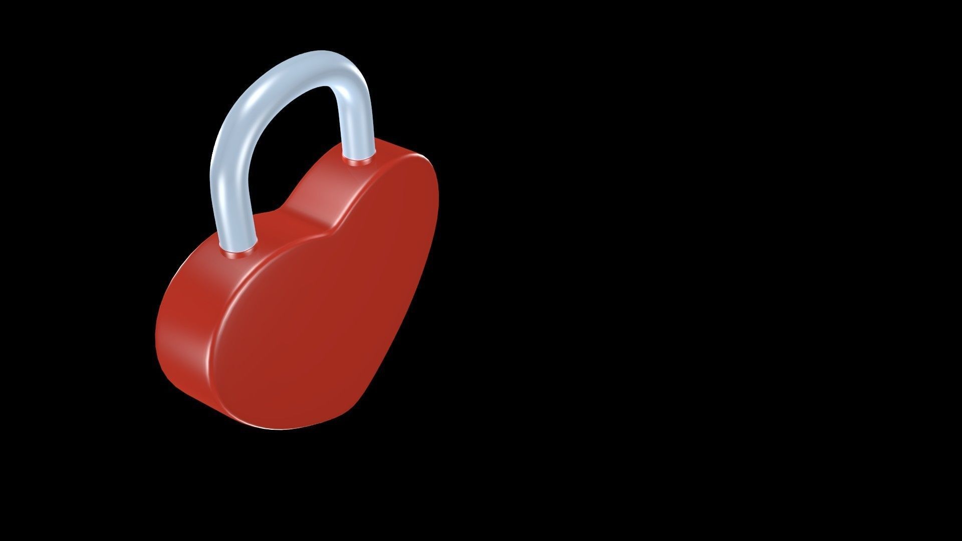 Lock heart 3D model_3