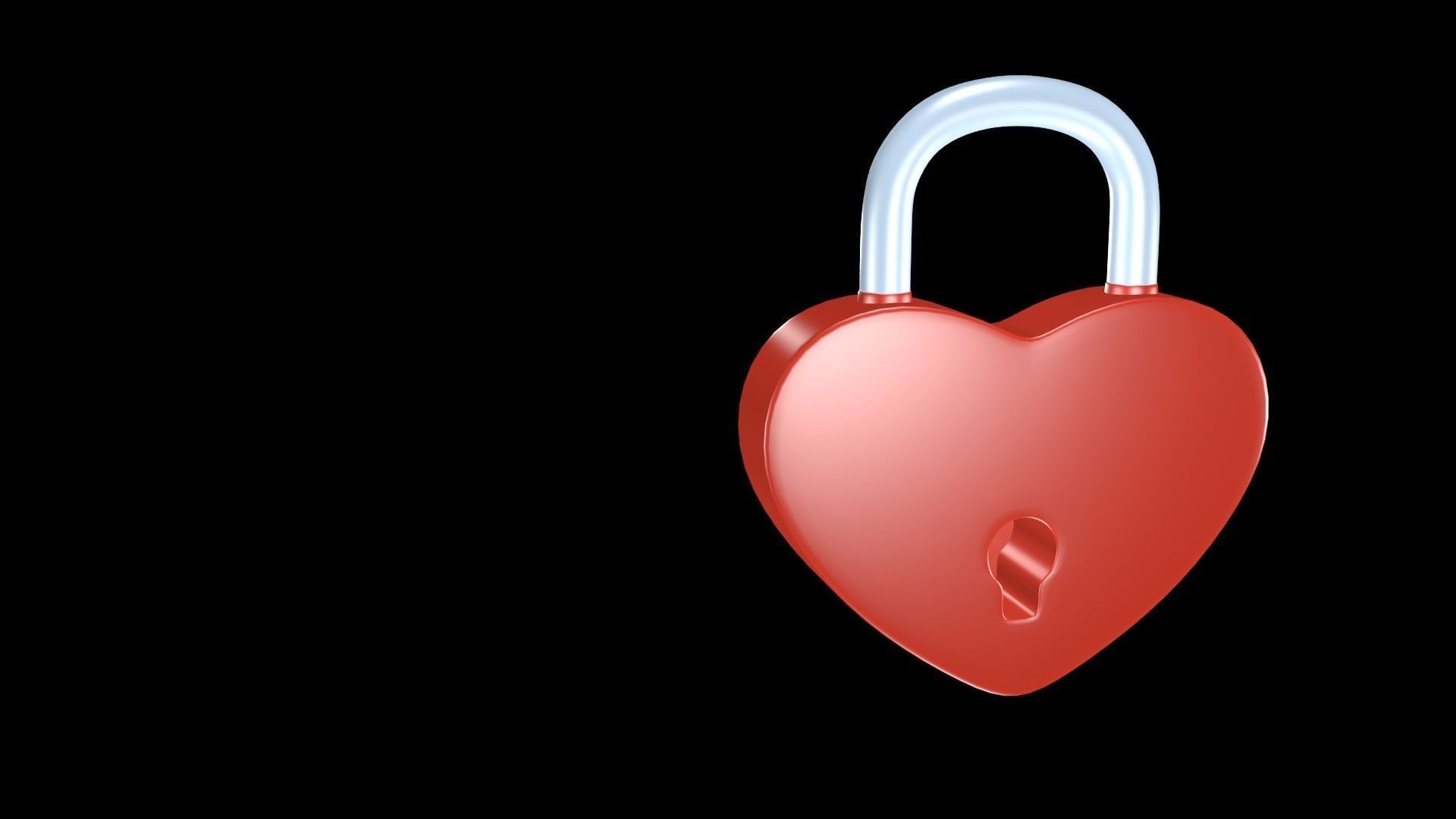 Lock heart 3D model_1