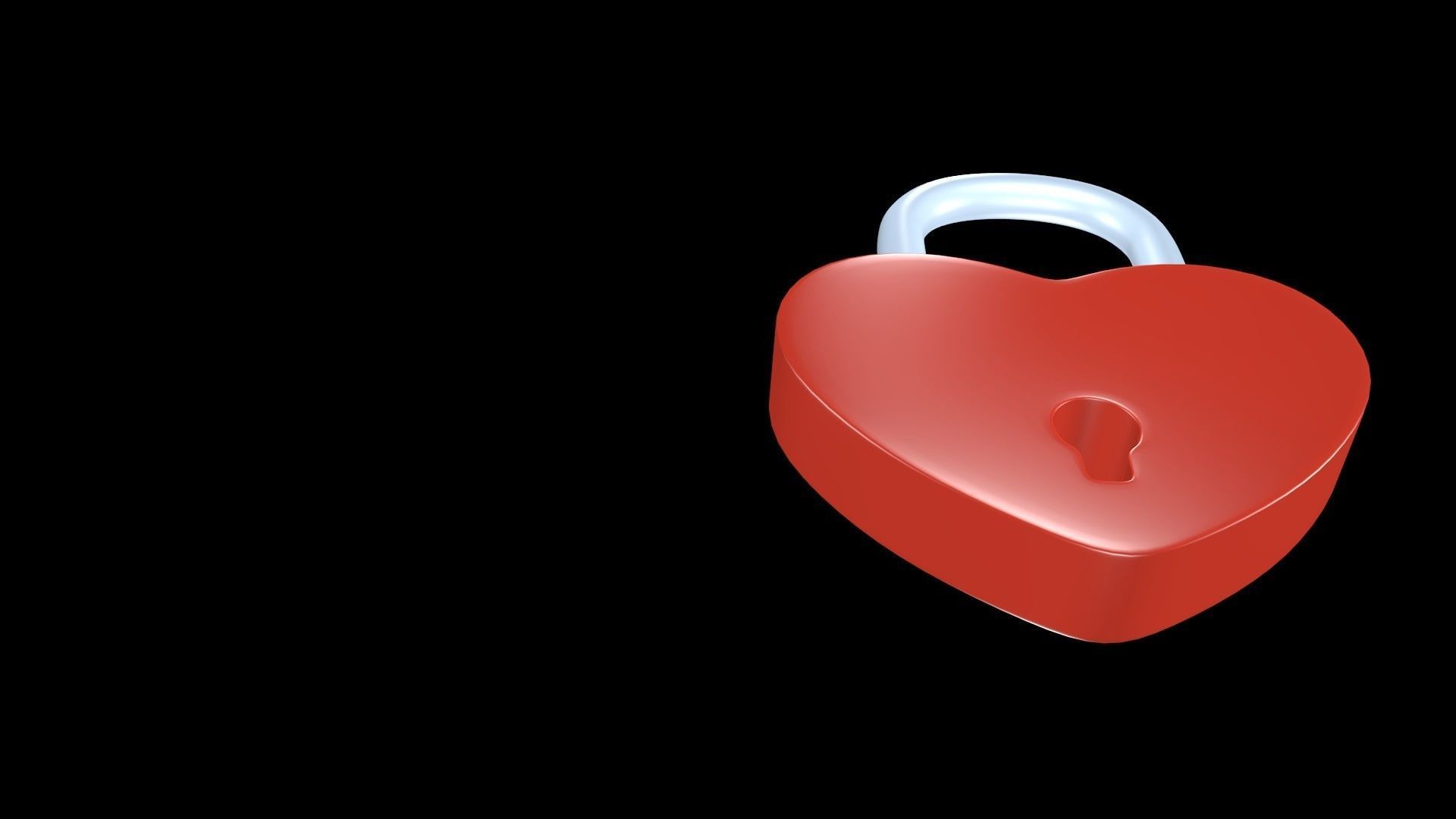 Lock heart 3D model_5