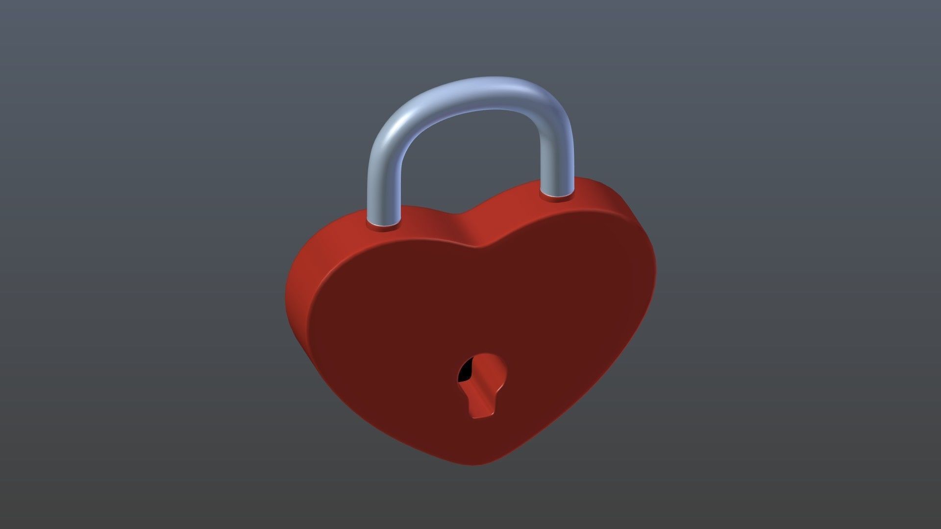 Lock heart 3D model_6