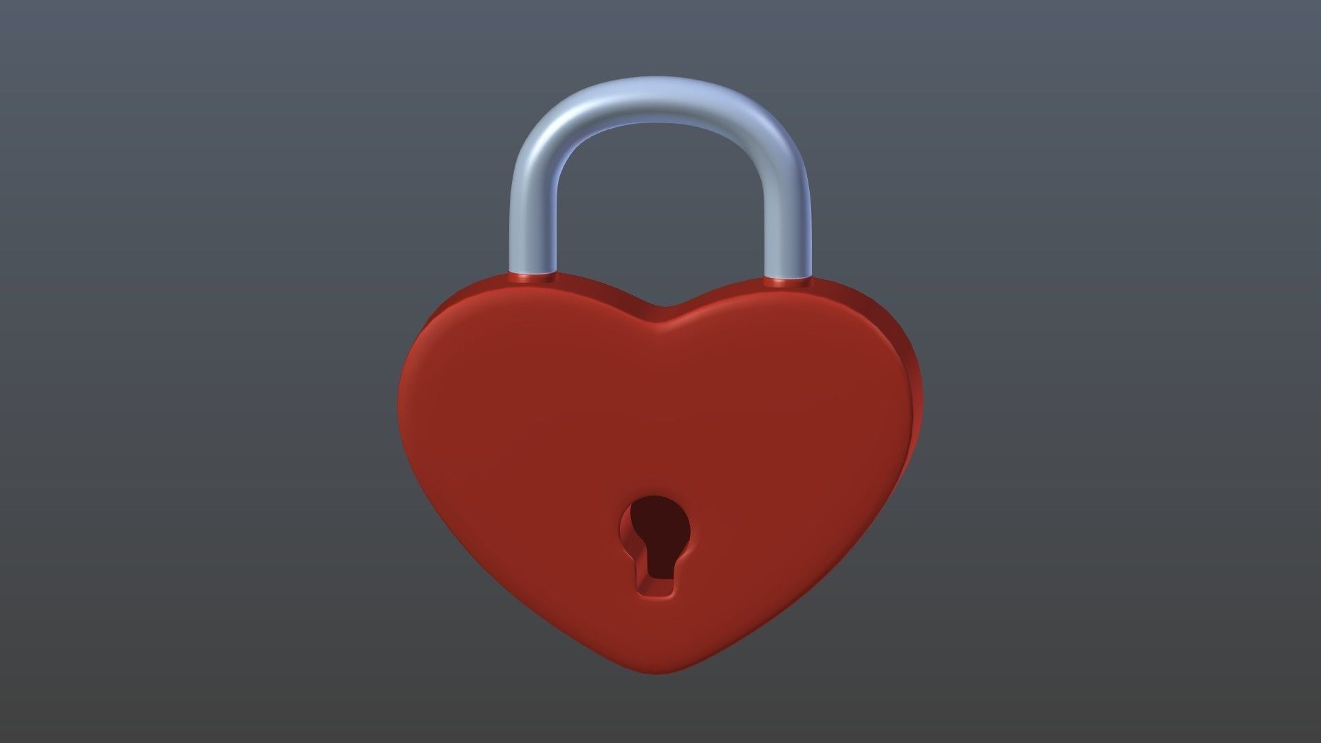 Lock heart 3D model_7