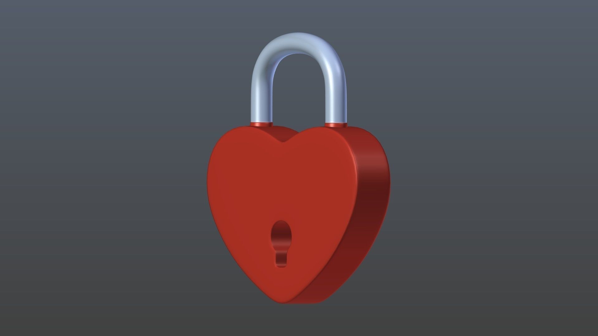 Lock heart 3D model_8