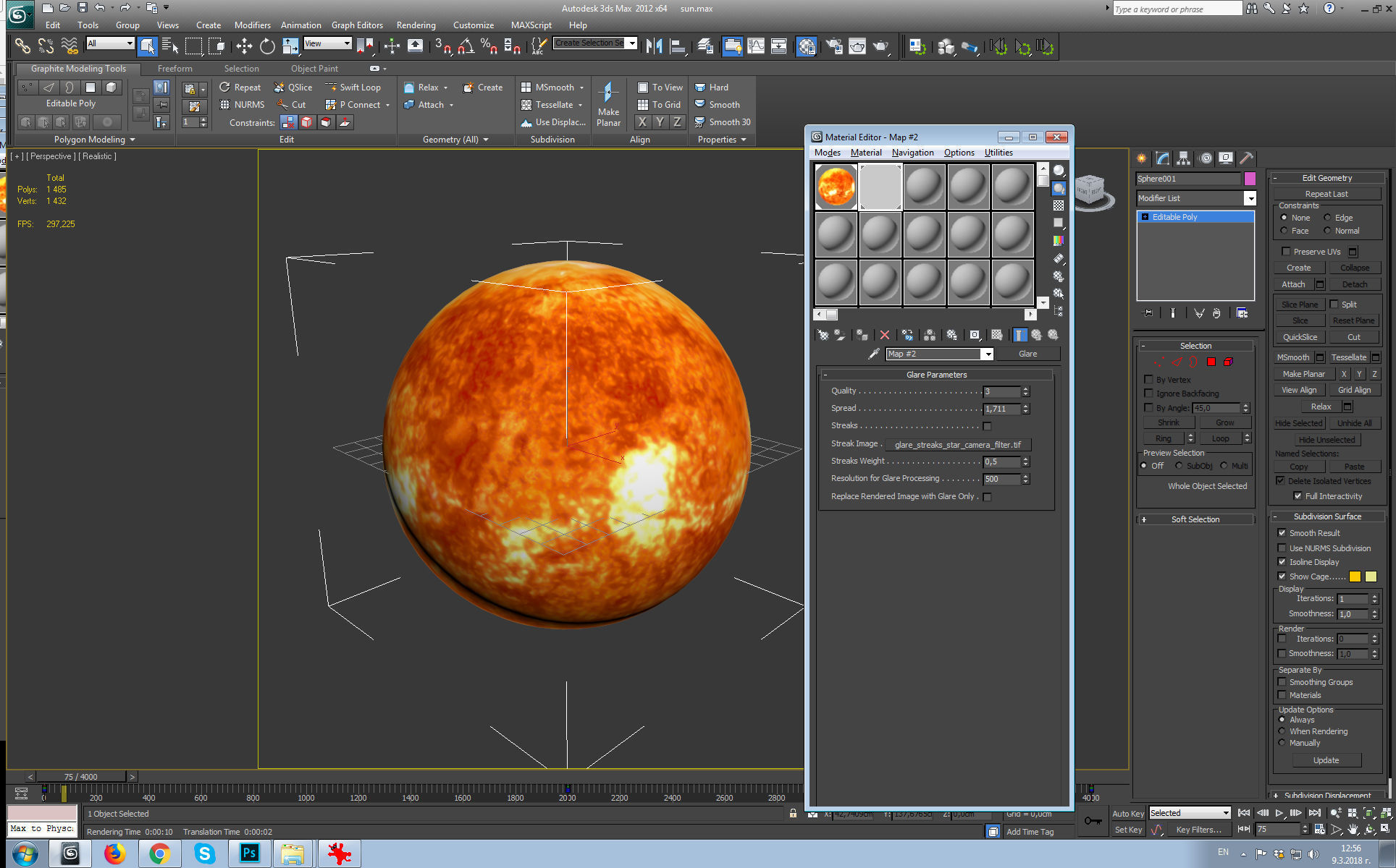 Sun model Low-poly 3D model_2
