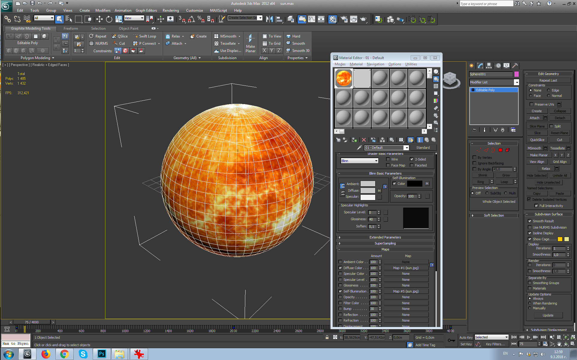 Sun model Low-poly 3D model_4