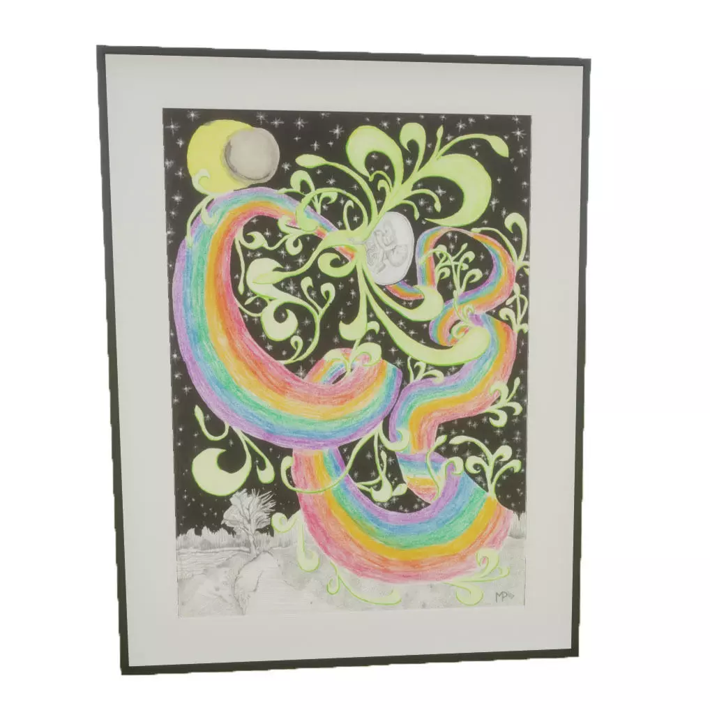 Picture Frame - Love and Live Low-poly 3D model_0