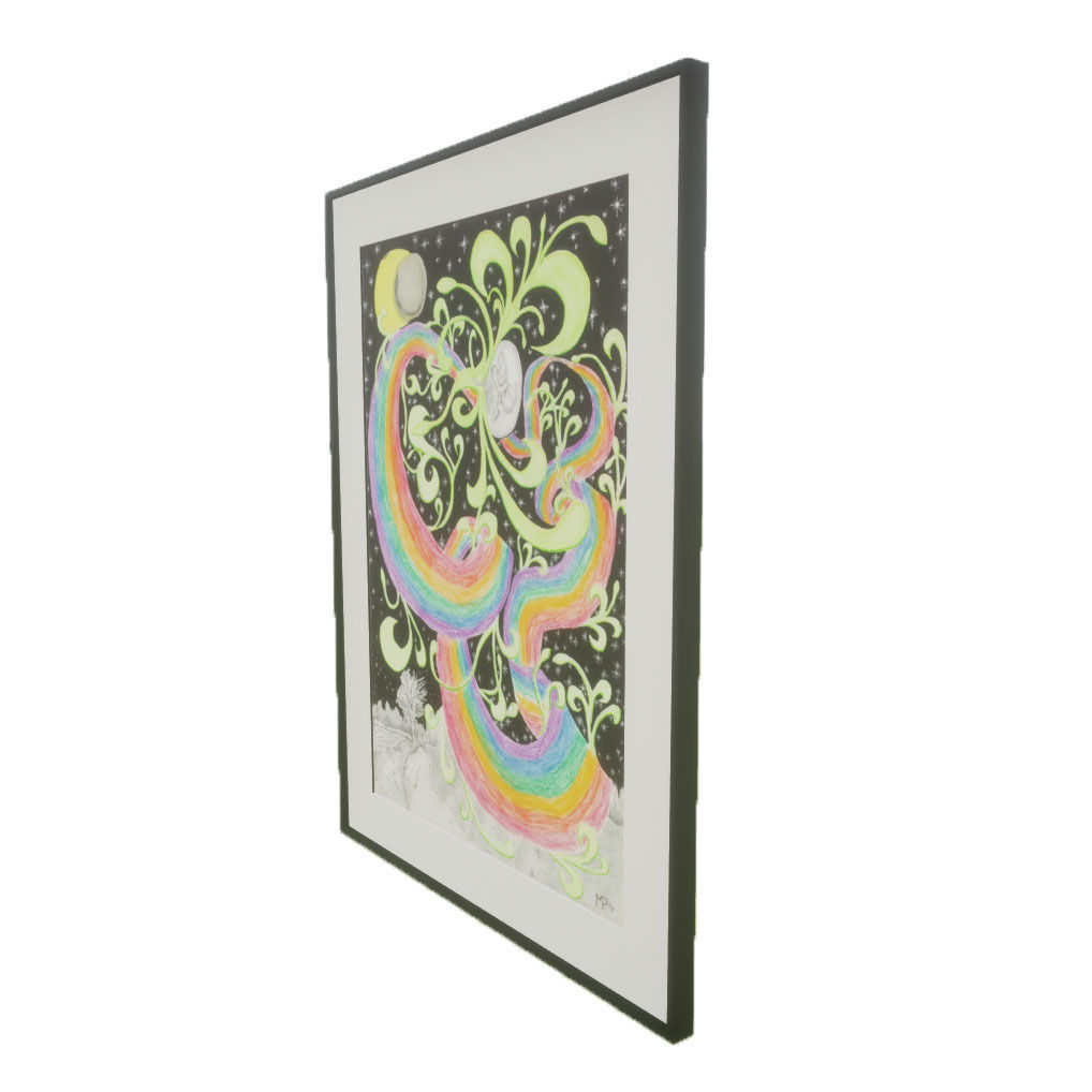 Picture Frame - Love and Live Low-poly 3D model_1