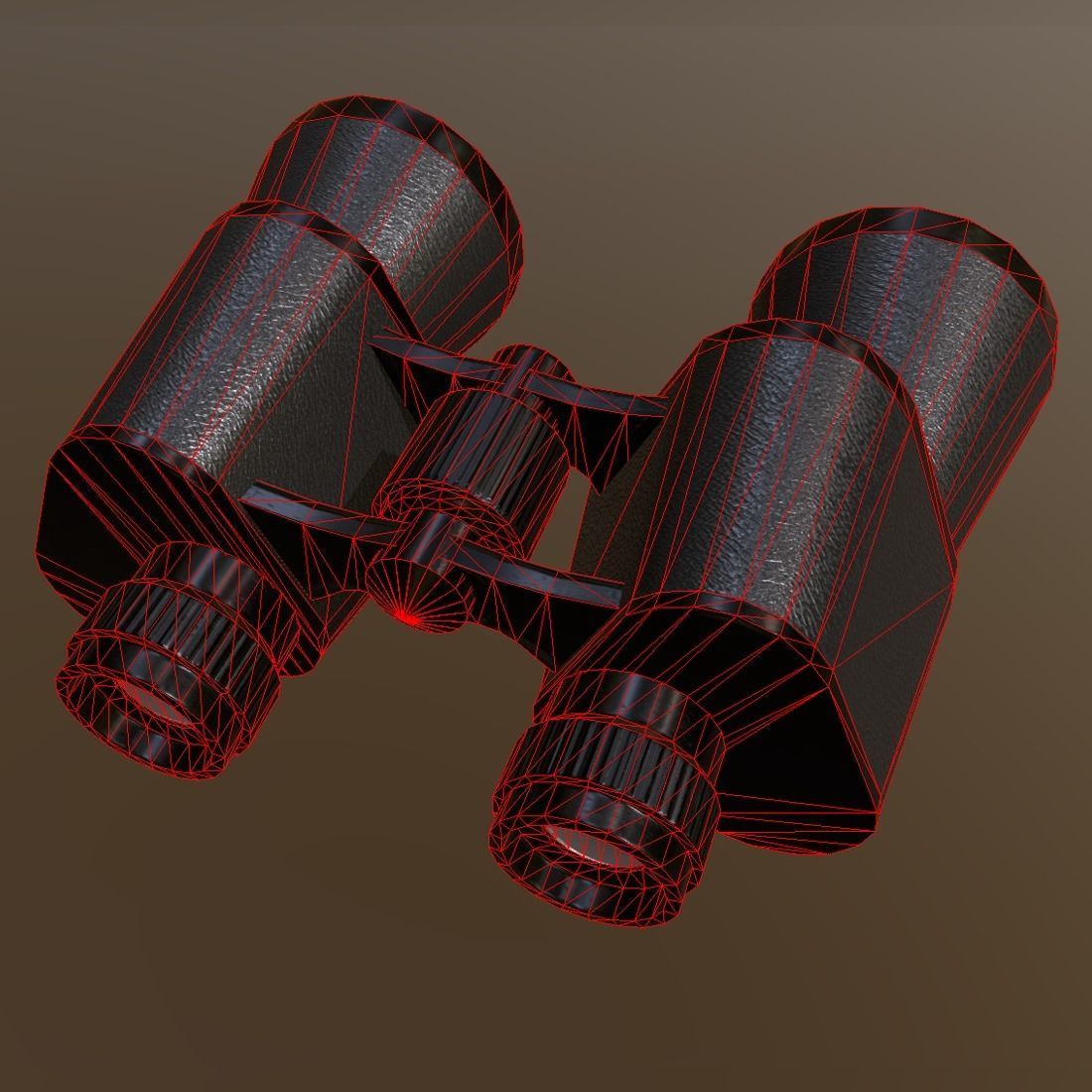 Binocular binoculars Low-poly 3D model_4