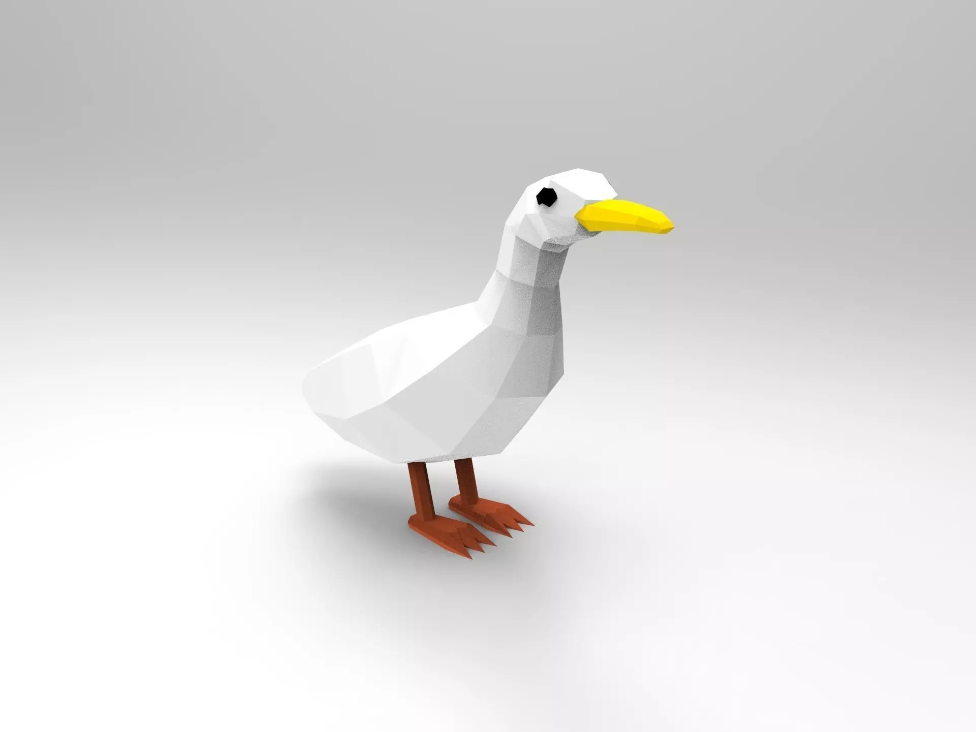 Low Poly Pixel Duck  Low-poly 3D model_0