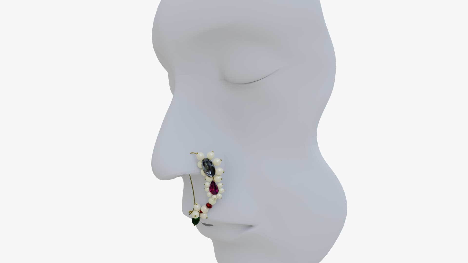 Nath Nose-jewel Low-poly 3D model_2