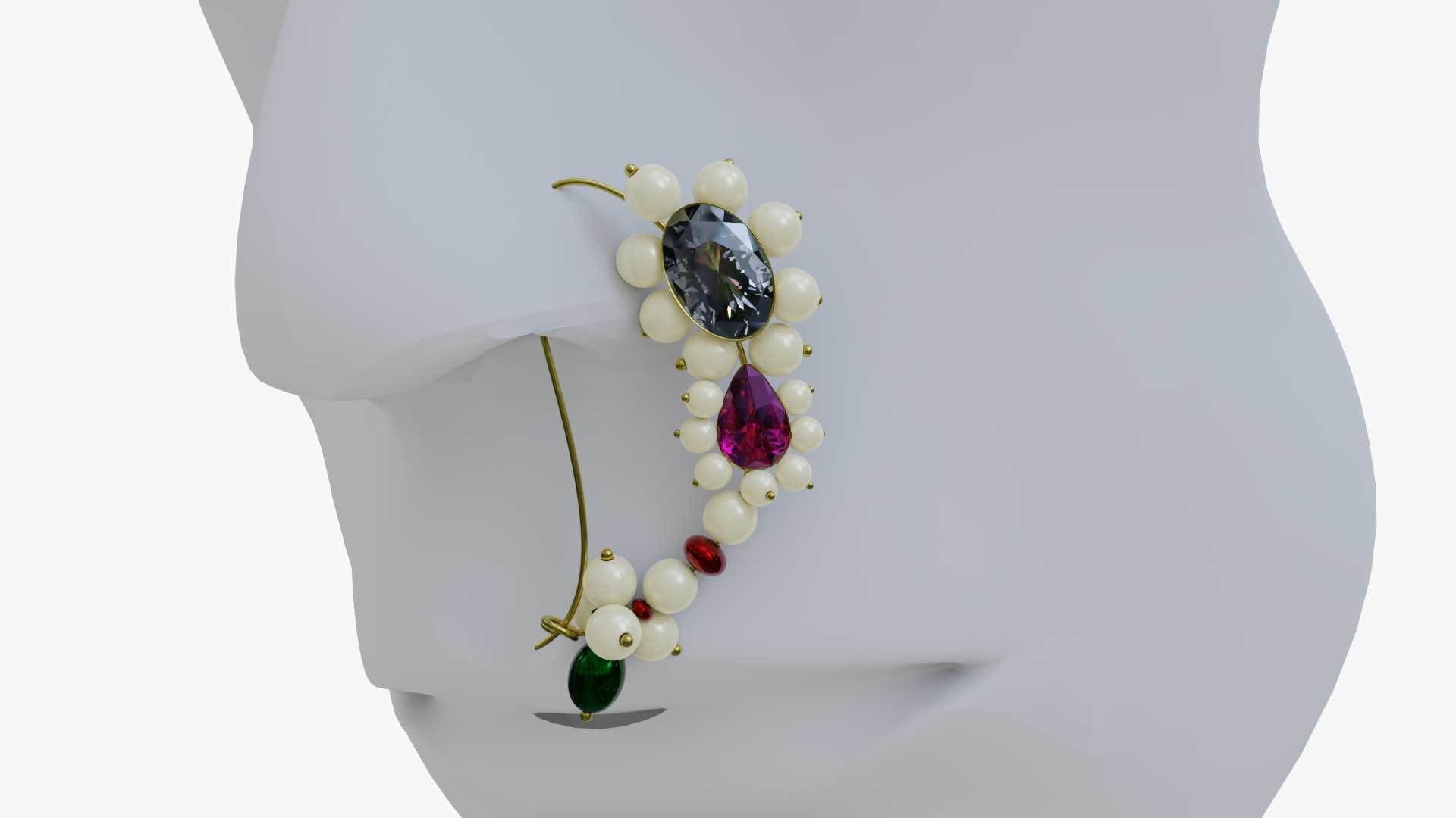 Nath Nose-jewel Low-poly 3D model_1