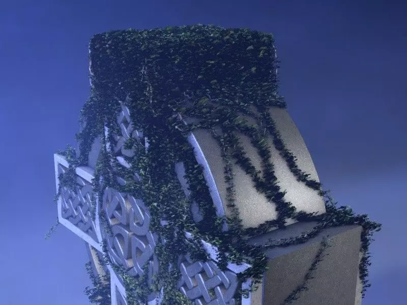 Celtic Cross With Ivy 3D model
