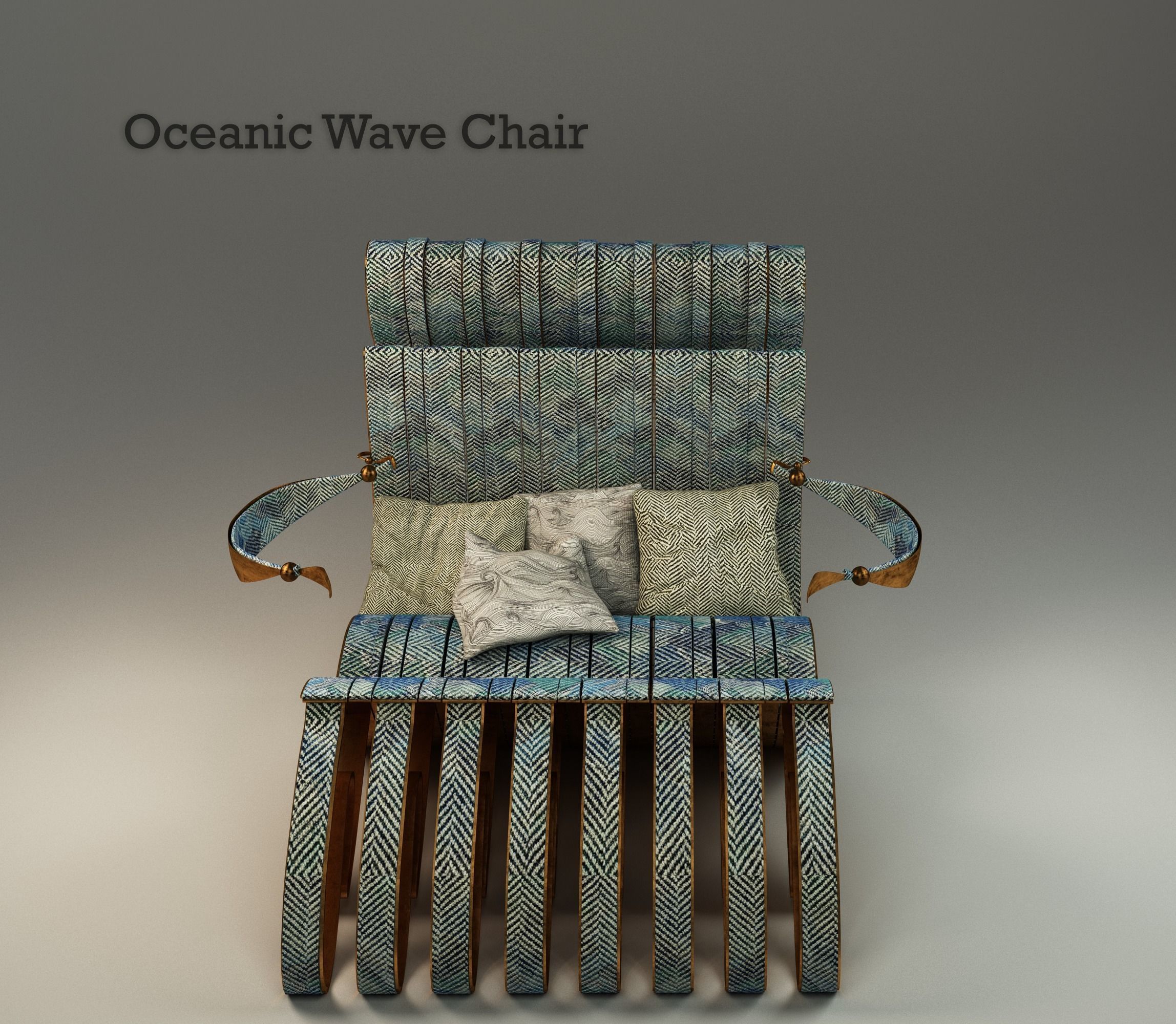 Oceanic Wave Chair 3D model_1