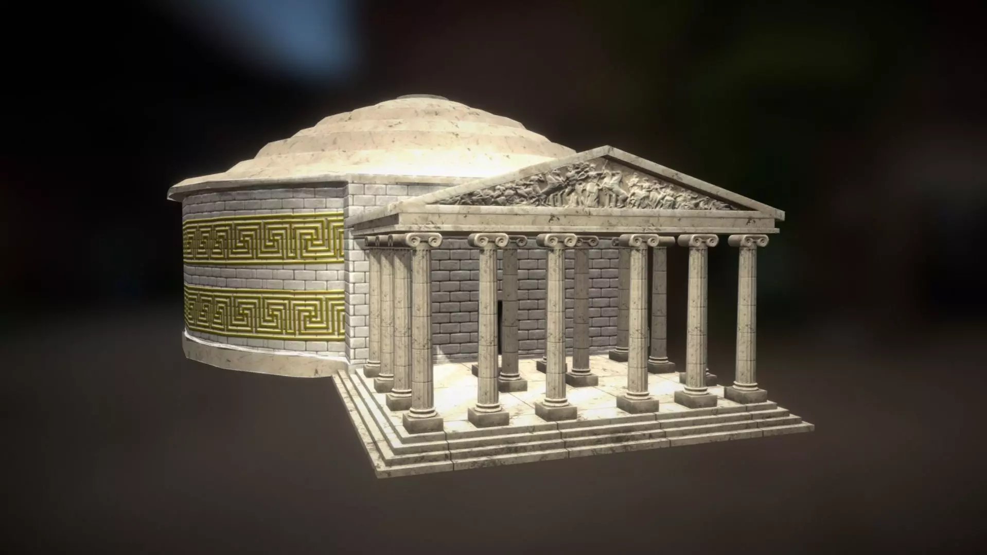 Greek or Roman Temple Low-poly 3D model