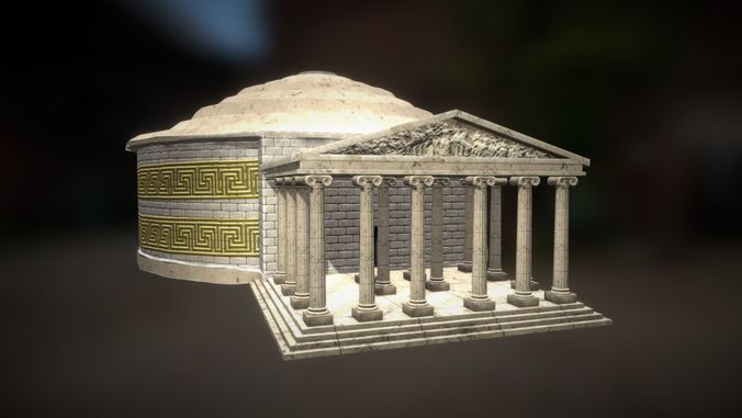 Greek or Roman Temple Low-poly 3D model