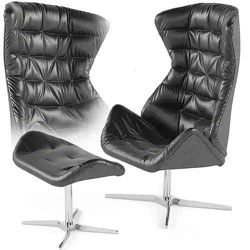 Thonet 808 armchair and footstool