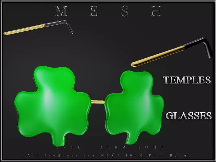 Shamrock eyeglasse 02 Low-poly 3D model
