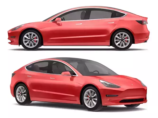 2018 Tesla Model Red Multi-Coat 3D model