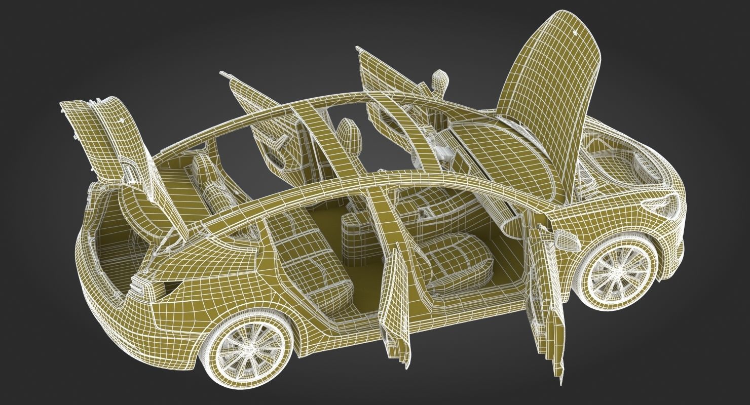 Tesla Model 3 Silver Metallic  3D model_32