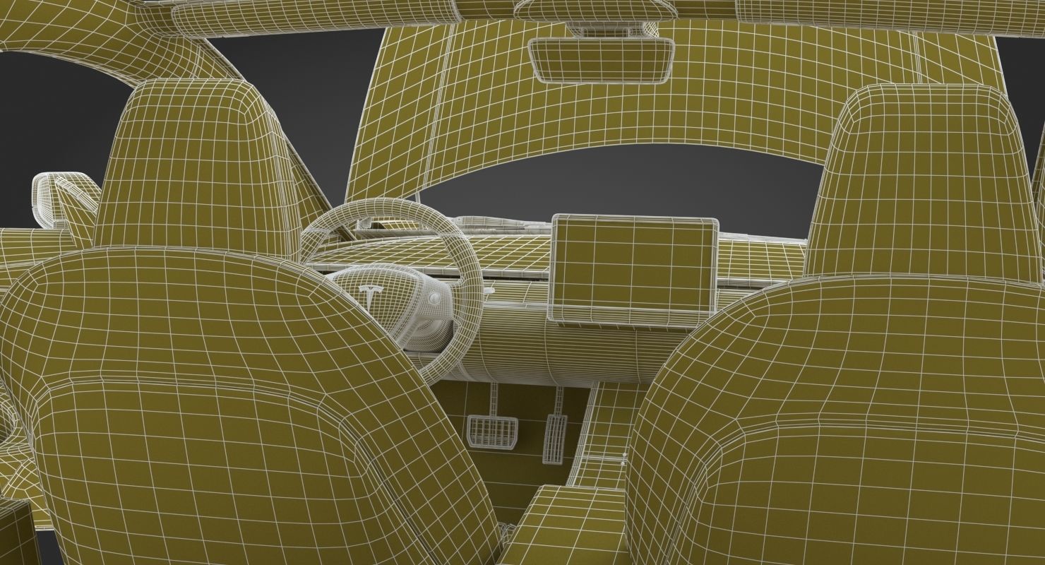 Tesla Model 3 Silver Metallic  3D model_36