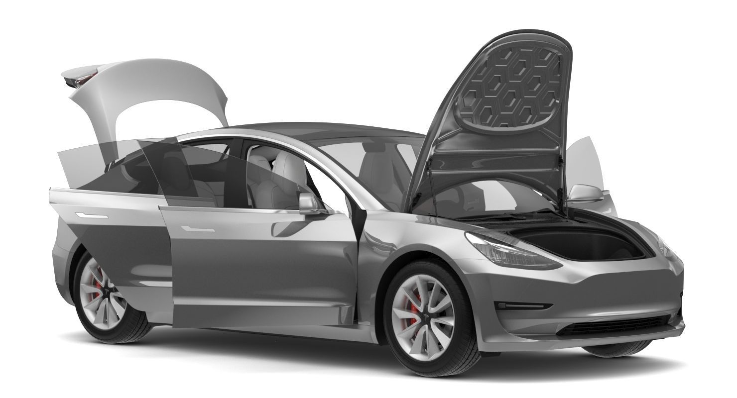 Tesla Model 3 Silver Metallic  3D model_11