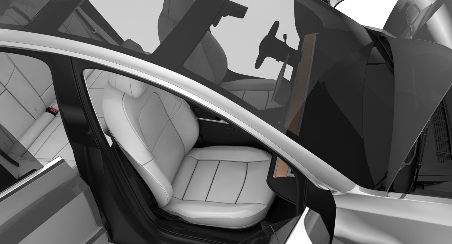 Tesla Model 3 Silver Metallic  3D model_18