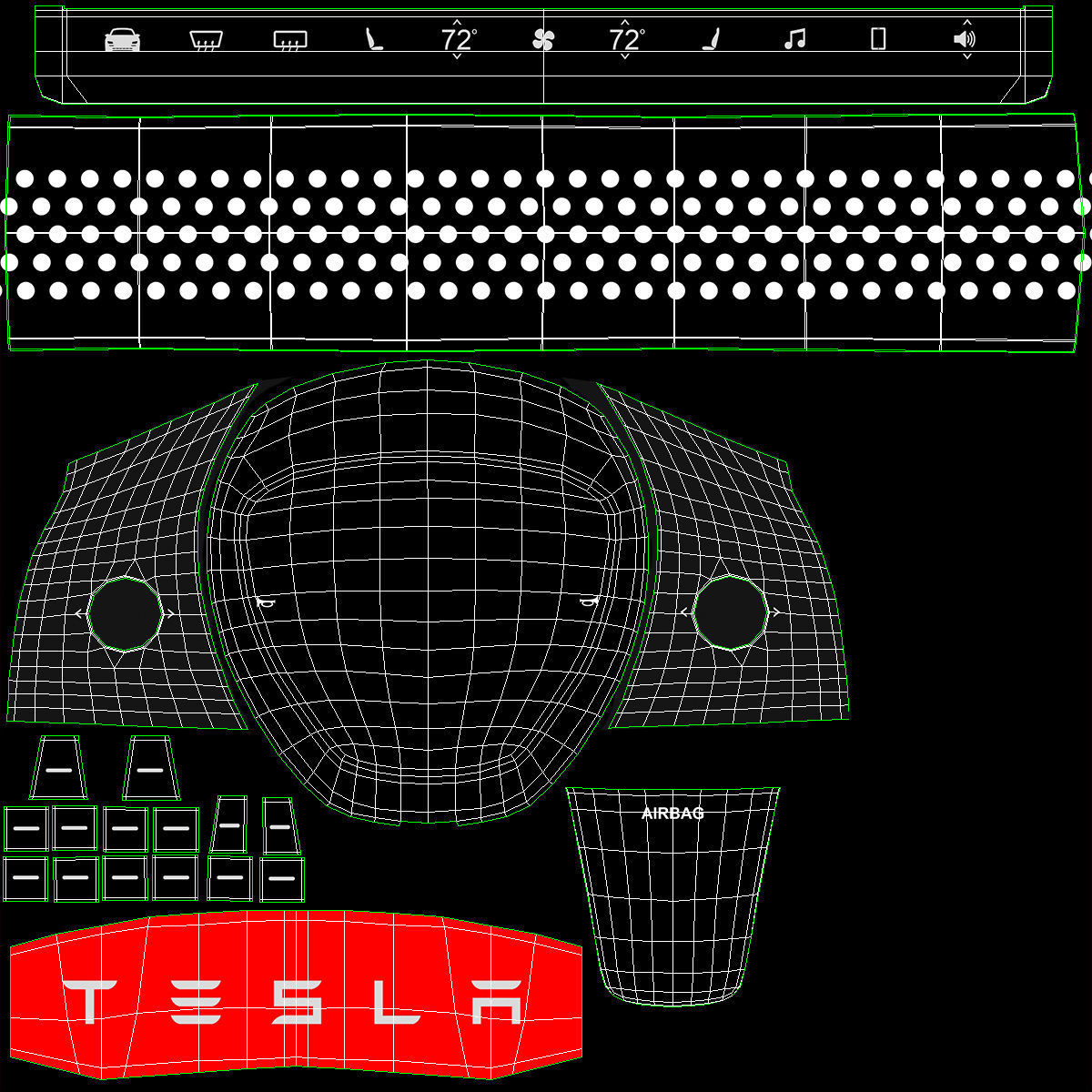 Tesla Model 3 Silver Metallic  3D model_43