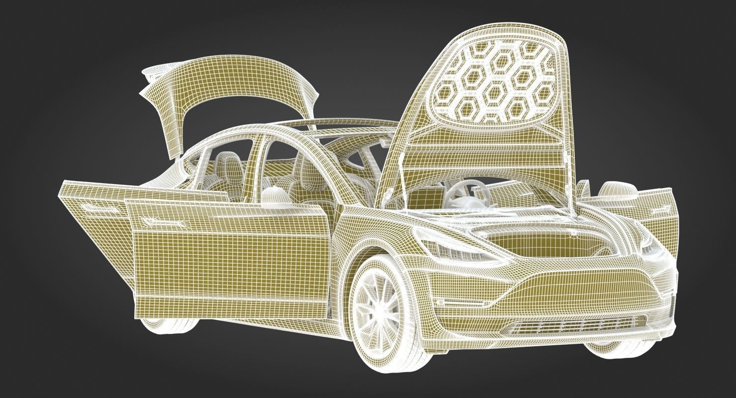 Tesla Model 3 Silver Metallic  3D model_31