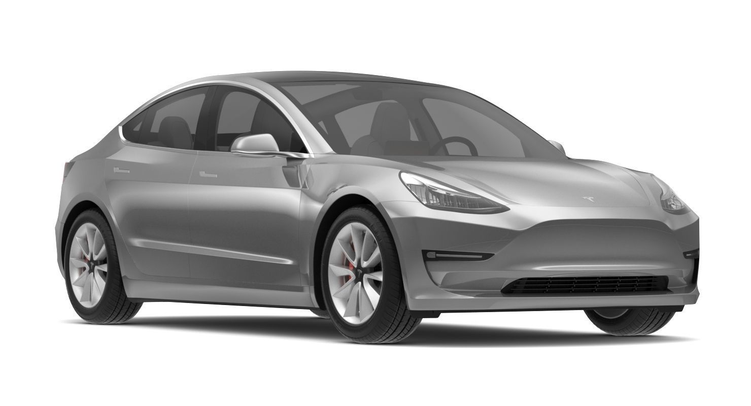 Tesla Model 3 Silver Metallic  3D model_8