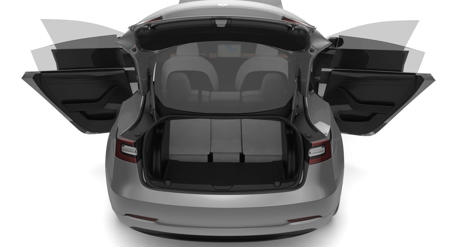Tesla Model 3 Silver Metallic  3D model_19