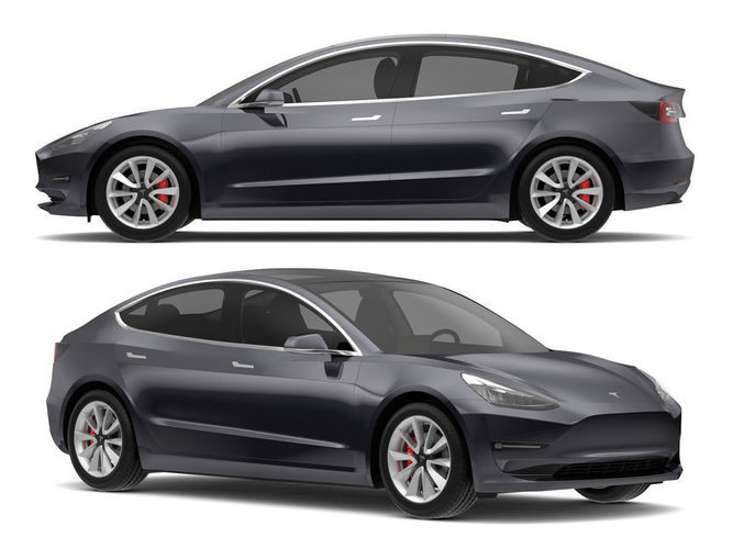 2018 Tesla Model 3 Midnight Silver Metallic  3D model