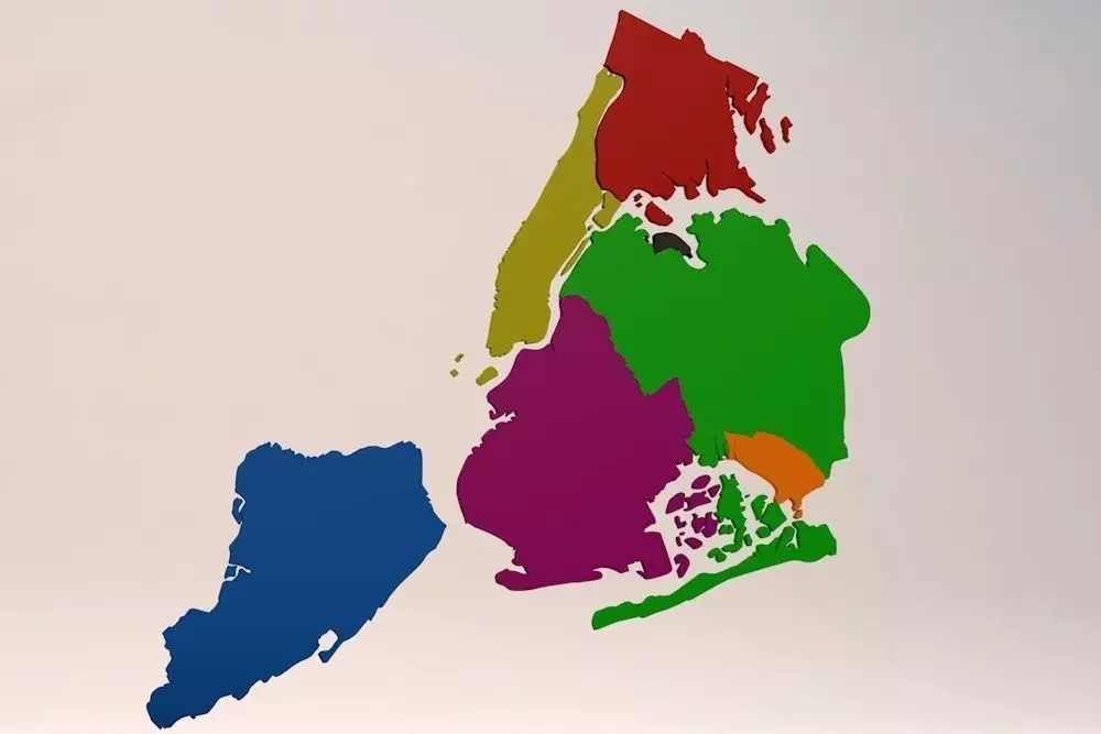 New York City 5 Boroughs Silhouettes Low Poly and High Poly Low-poly 3D model_0