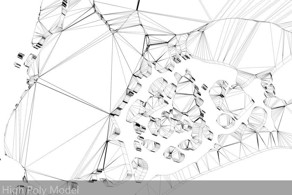 New York City 5 Boroughs Silhouettes Low Poly and High Poly Low-poly 3D model_5