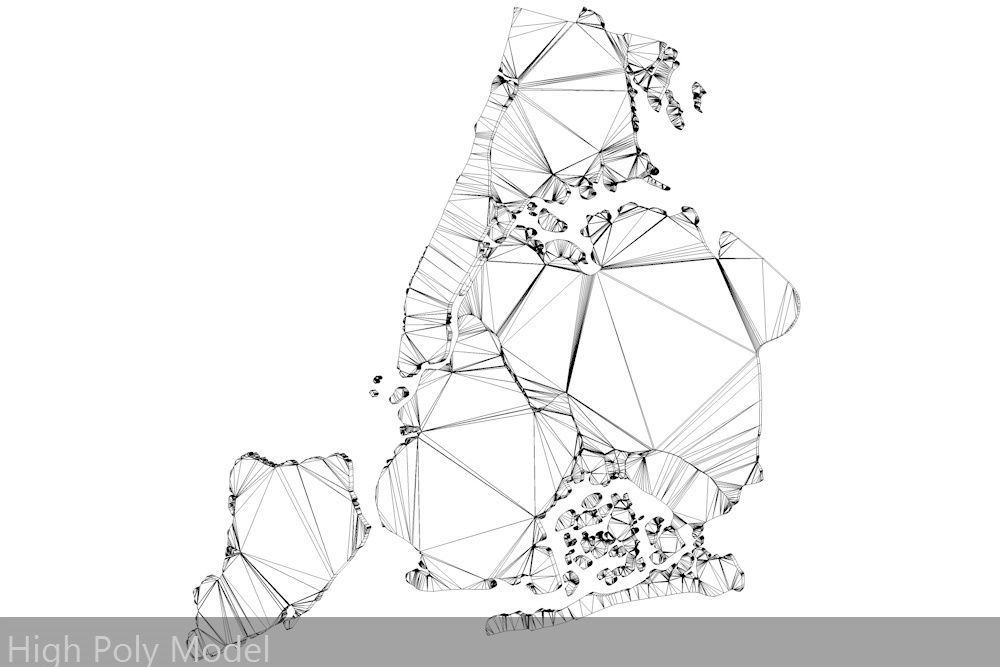 New York City 5 Boroughs Silhouettes Low Poly and High Poly Low-poly 3D model_4