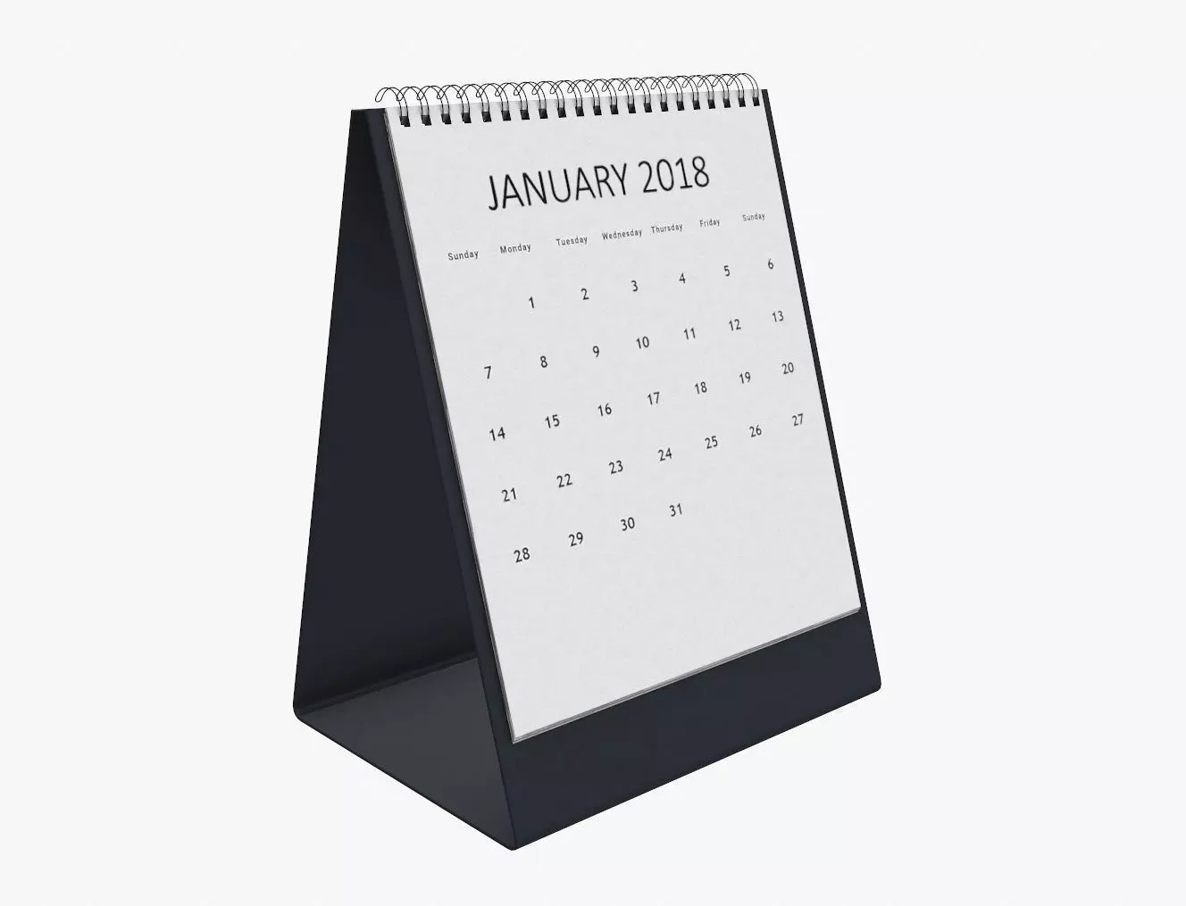 Desk calendar 3D model_0