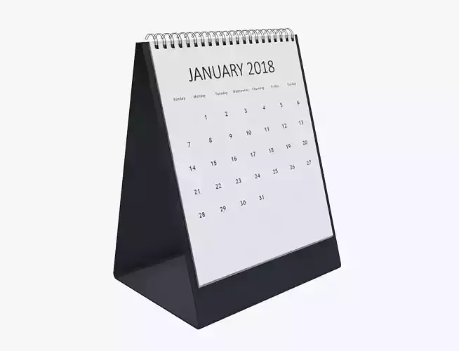 Desk calendar 3D model