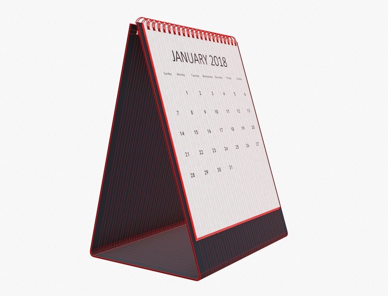 Desk calendar 3D model_3