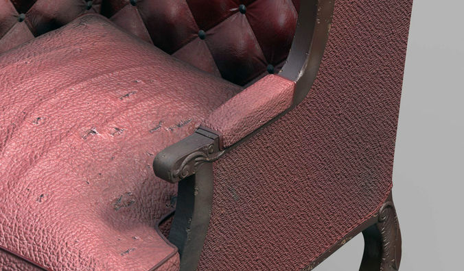 Old Chair 3D model 7