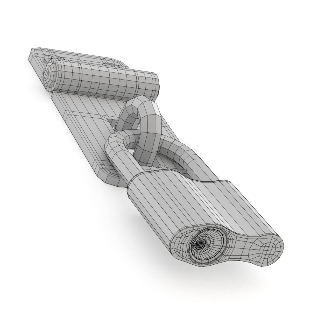 Latch with Padlock 3D model_12