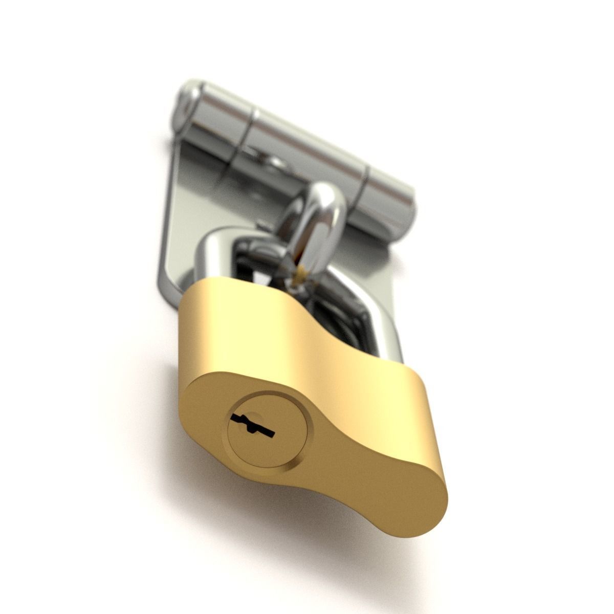 Latch with Padlock 3D model_3