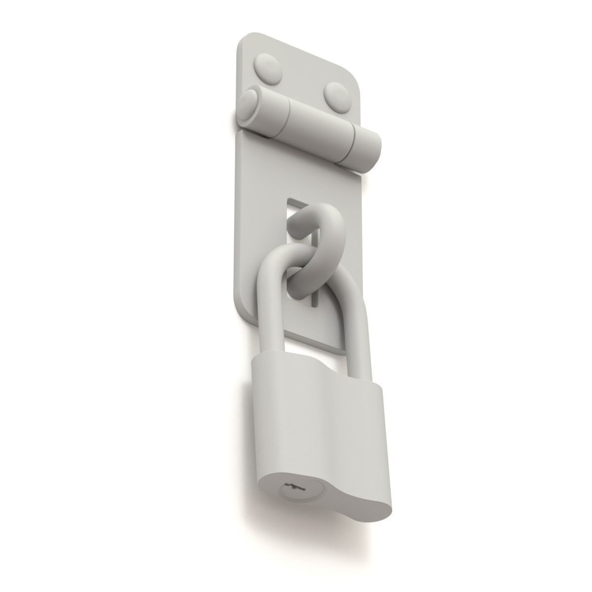 Latch with Padlock 3D model_5