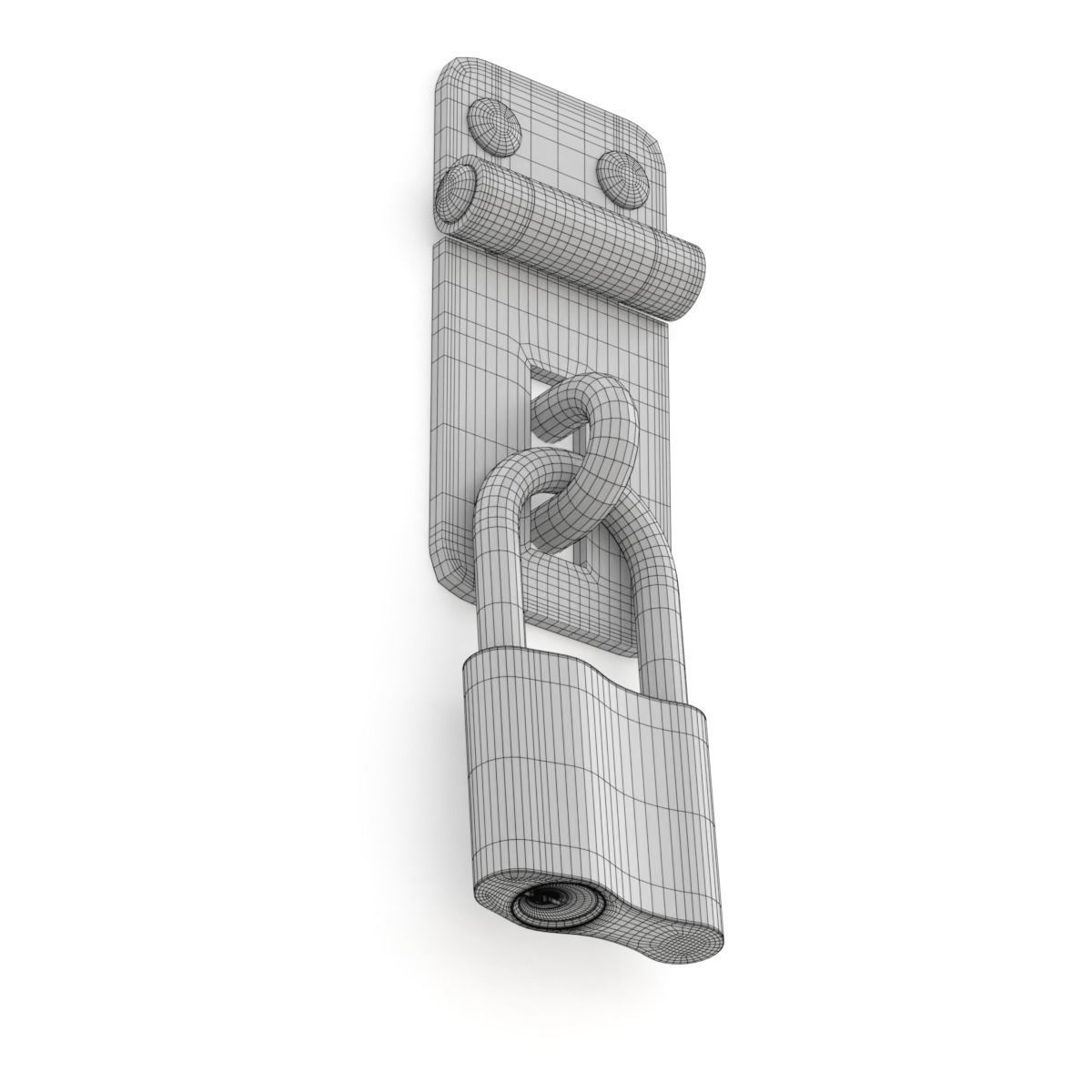 Latch with Padlock 3D model_8