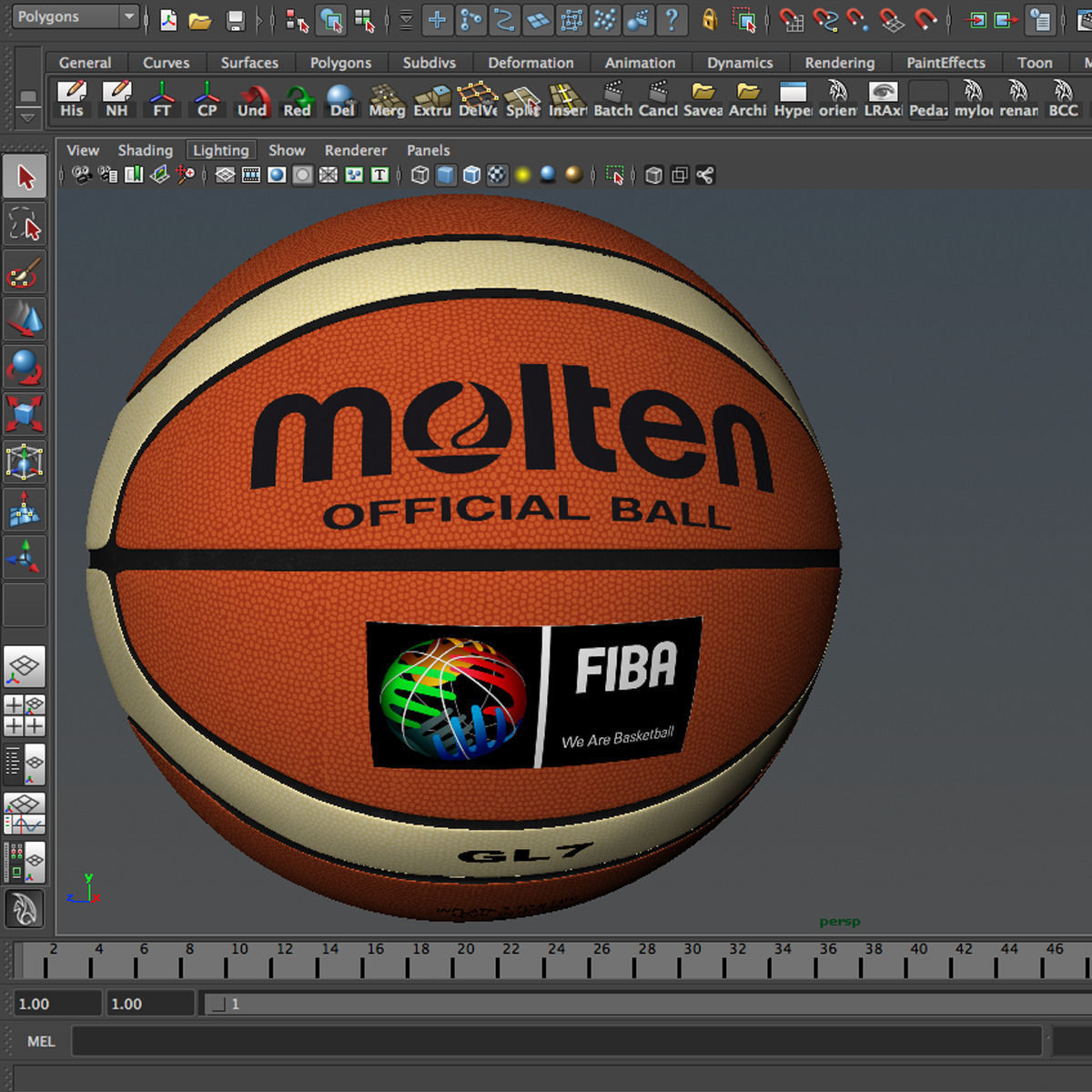 Basketball ball EBA bicolor Low-poly 3D model_8