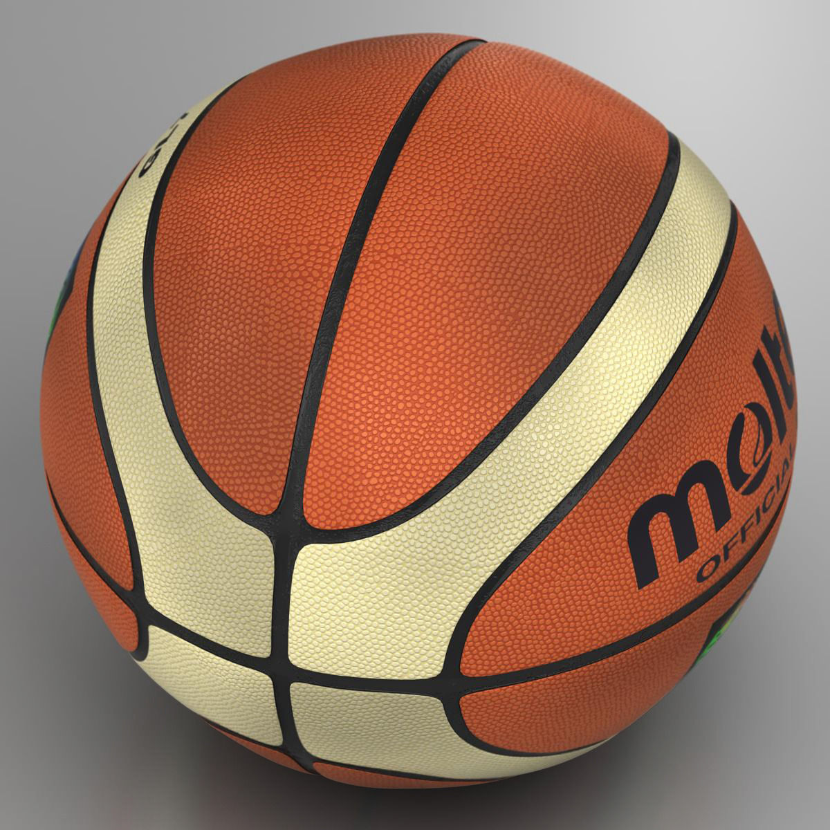 Basketball ball EBA bicolor Low-poly 3D model_5